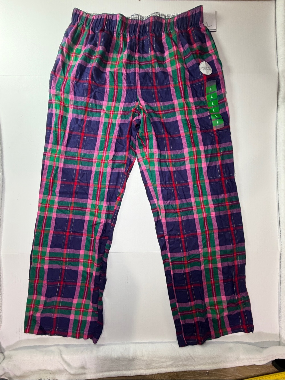 Plaid Flannel Pajama Pants in Purple & Green